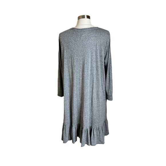 The Great The Drop Hem Tee Dress Lightly Distressed Hem Gray Womens Size 2 - Picture 2 of 12